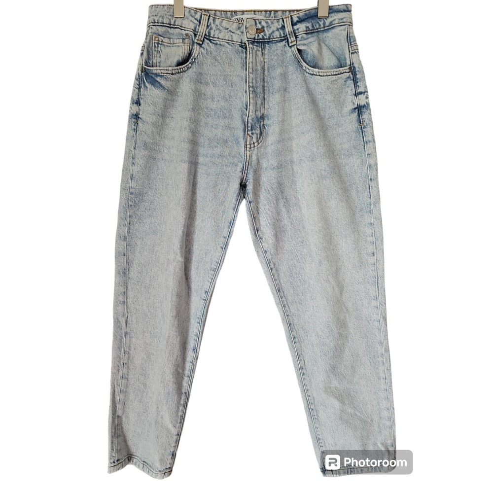 ZARA High‎ Waisted Light Wash Ankle Cotton Denim Jeans Size 10 US